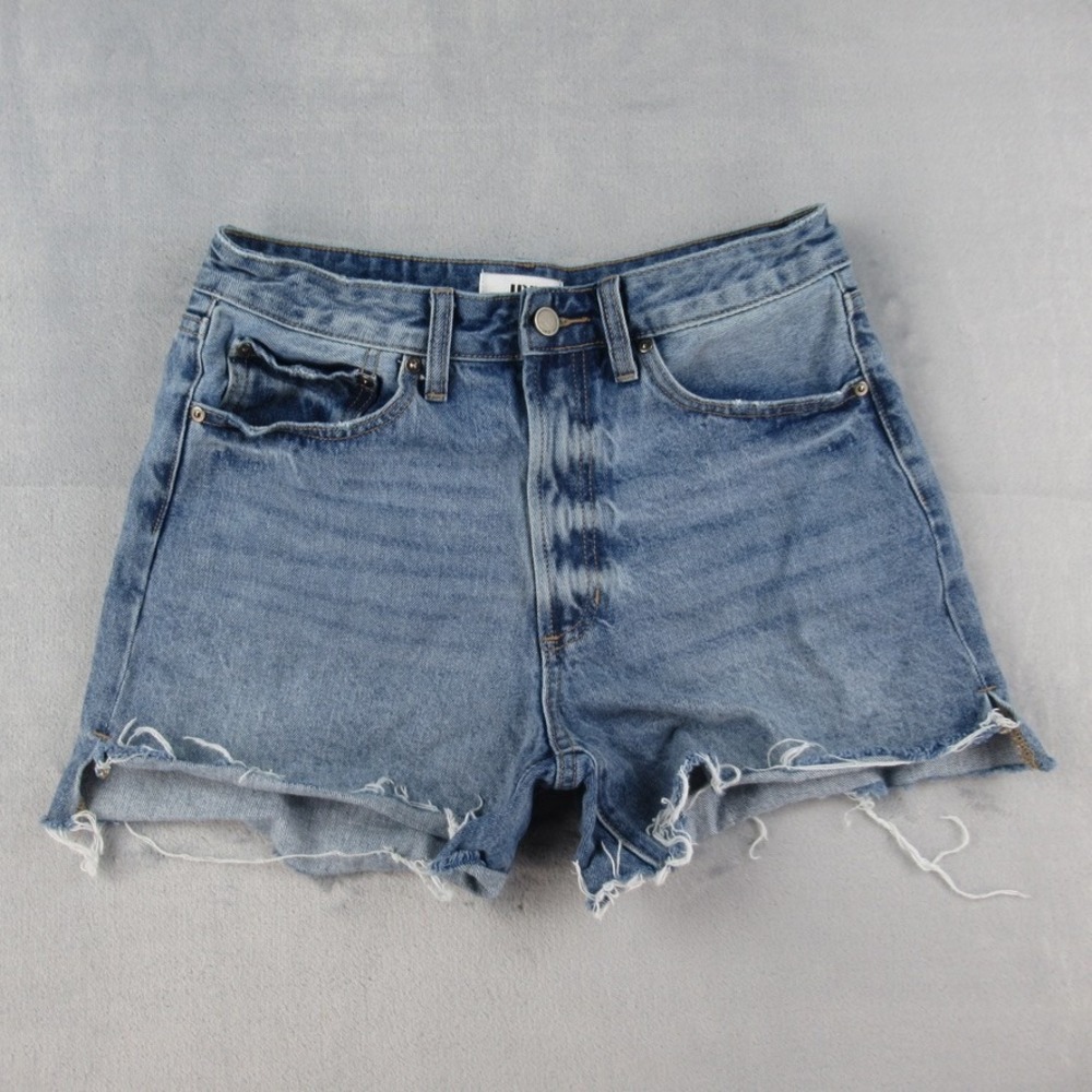 JBD Just Black Denim DH803N High Rise Cut Off Denim Shorts Blue Womens Large